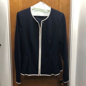 Navy Tommy Hilfiger pleated blazer